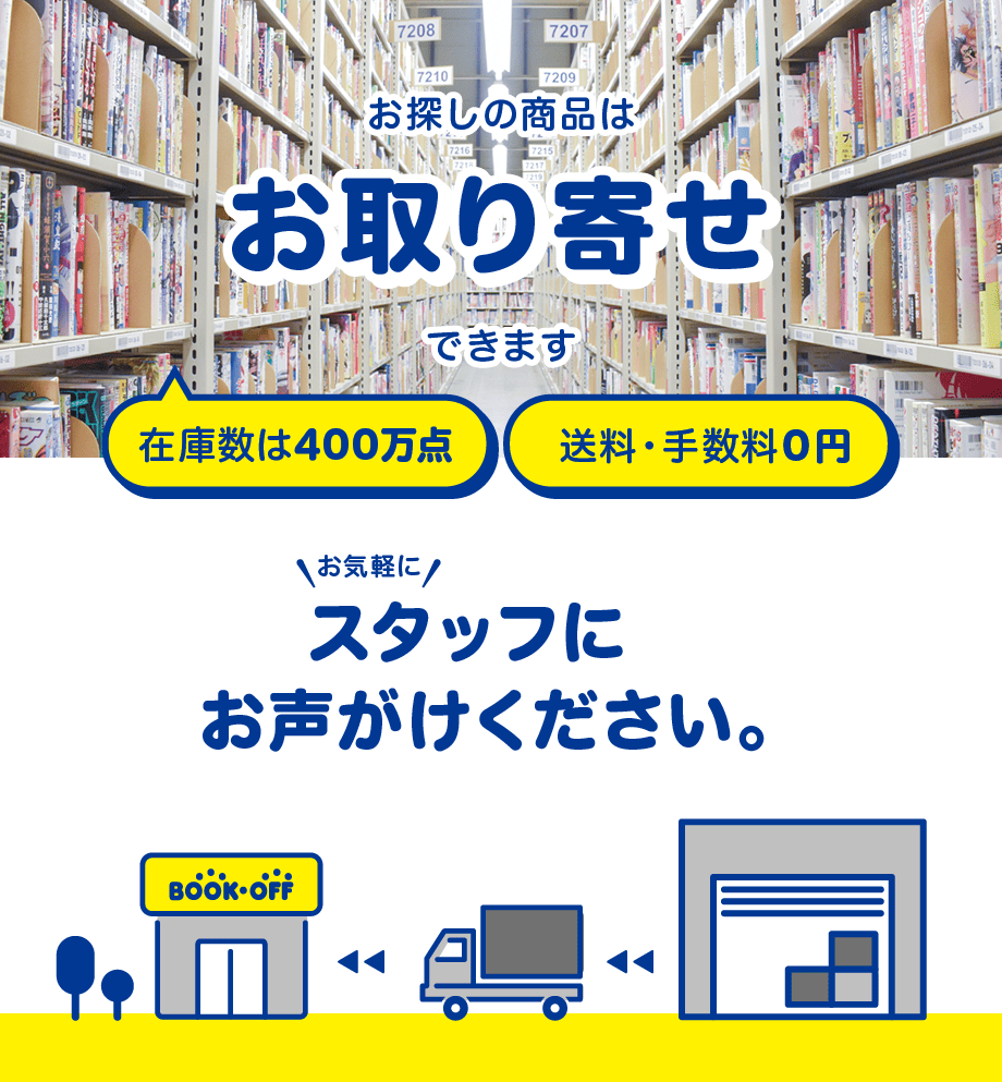 欲しいタイトルがなくても安心！お取り寄せサービスをご利用ください